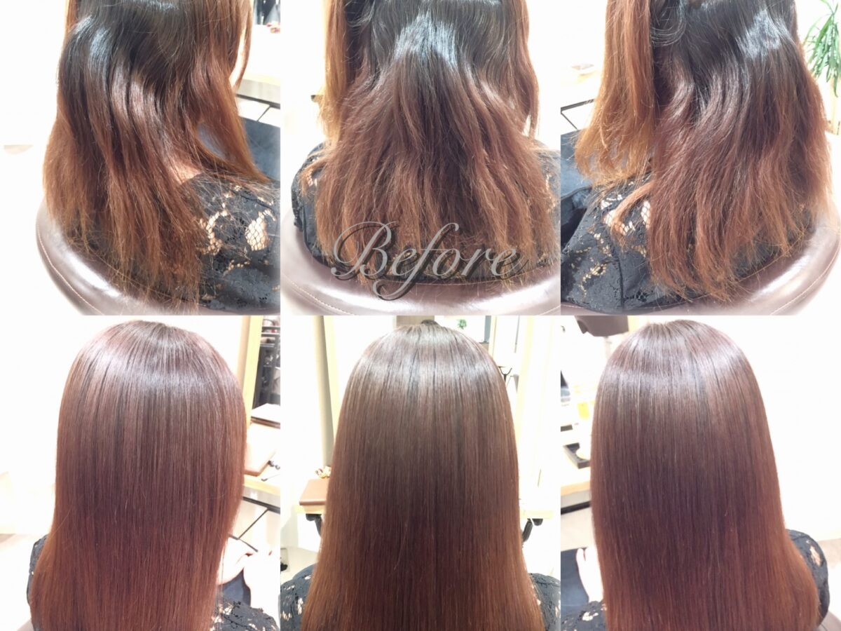 リタッチカラーに酸性縮毛矯正 名古屋栄 久屋大通 酸性縮毛矯正専門技師ノーブロー